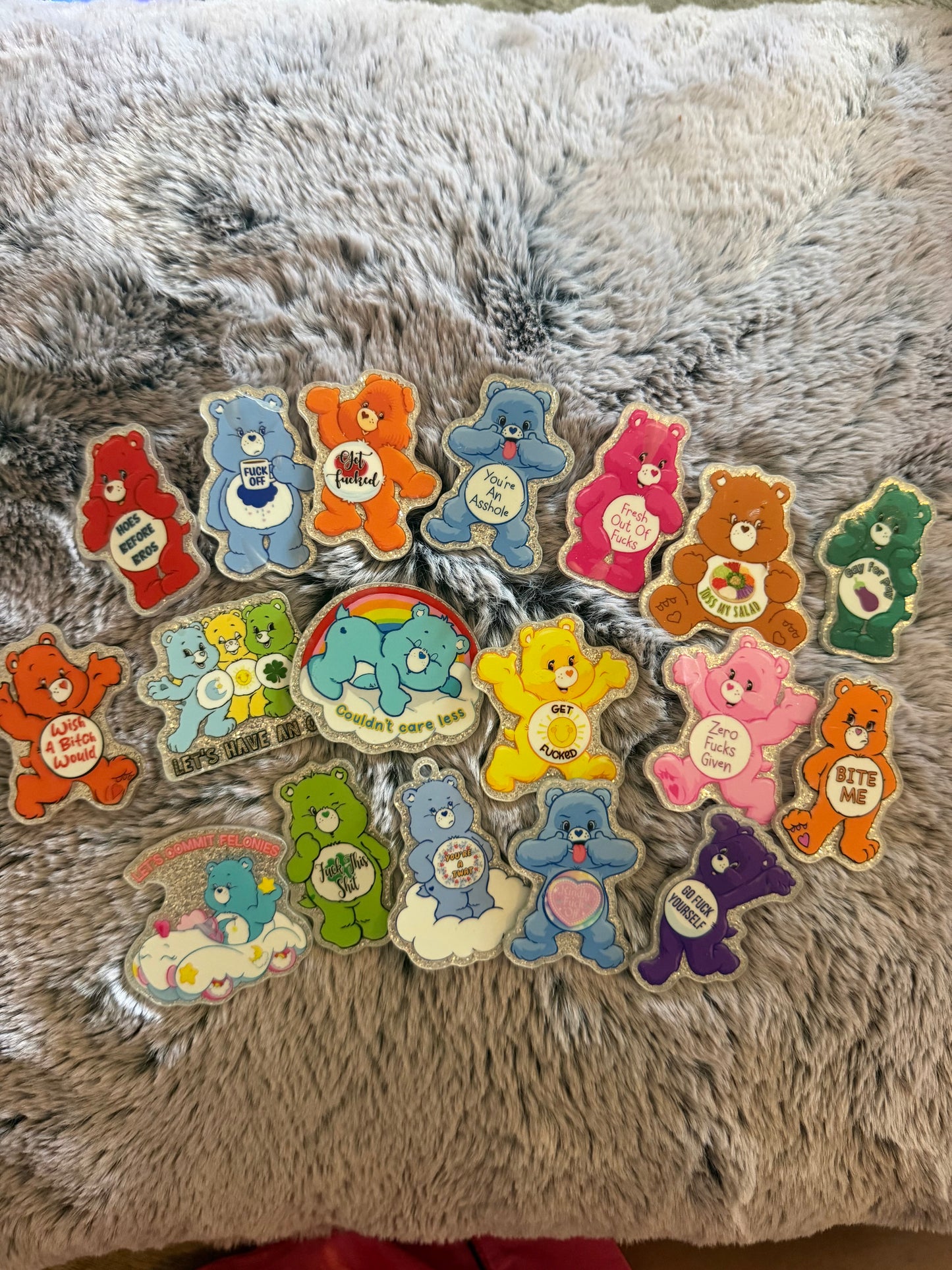 Swear bear acrylics for ice lids